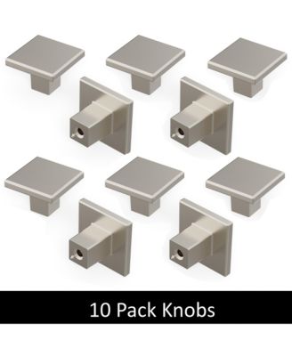 Satin Nickel Square Cabinet Knob 10-Pack