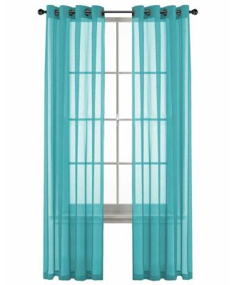Basic Home Grommet Top Single Sheer Window Curtain Panel - 52 in. W x 63 in. L, Spice