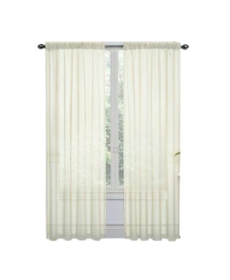 Basic 2 Pack Sheer Voile Home Window Curtains - 52 in. W x 84 in. L