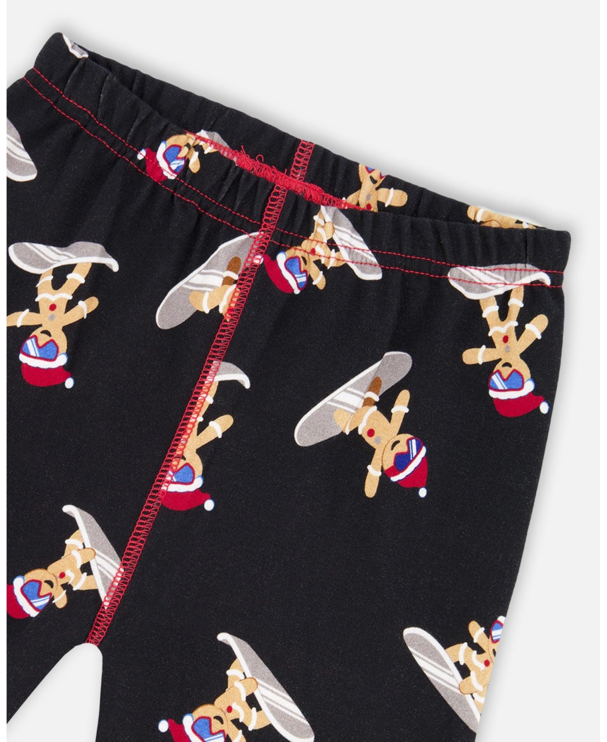 Deux par Boy Two-Piece Cotton Pajama Set Black Cookie Print