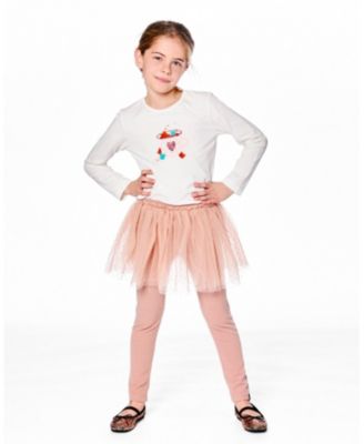 Baby Girl Leggings with Tulle Skirt Dusty Pink - Baby