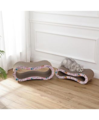 Suvi 26" Modern Cardboard Infinity 2-in-1 Lounge Bed Cat Scratcher with Catnip