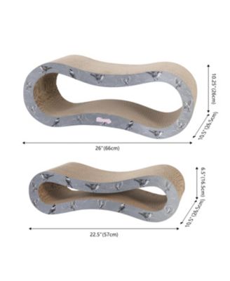 Suvi 26" Modern Cardboard Infinity 2-in-1 Lounge Bed Cat Scratcher with Catnip