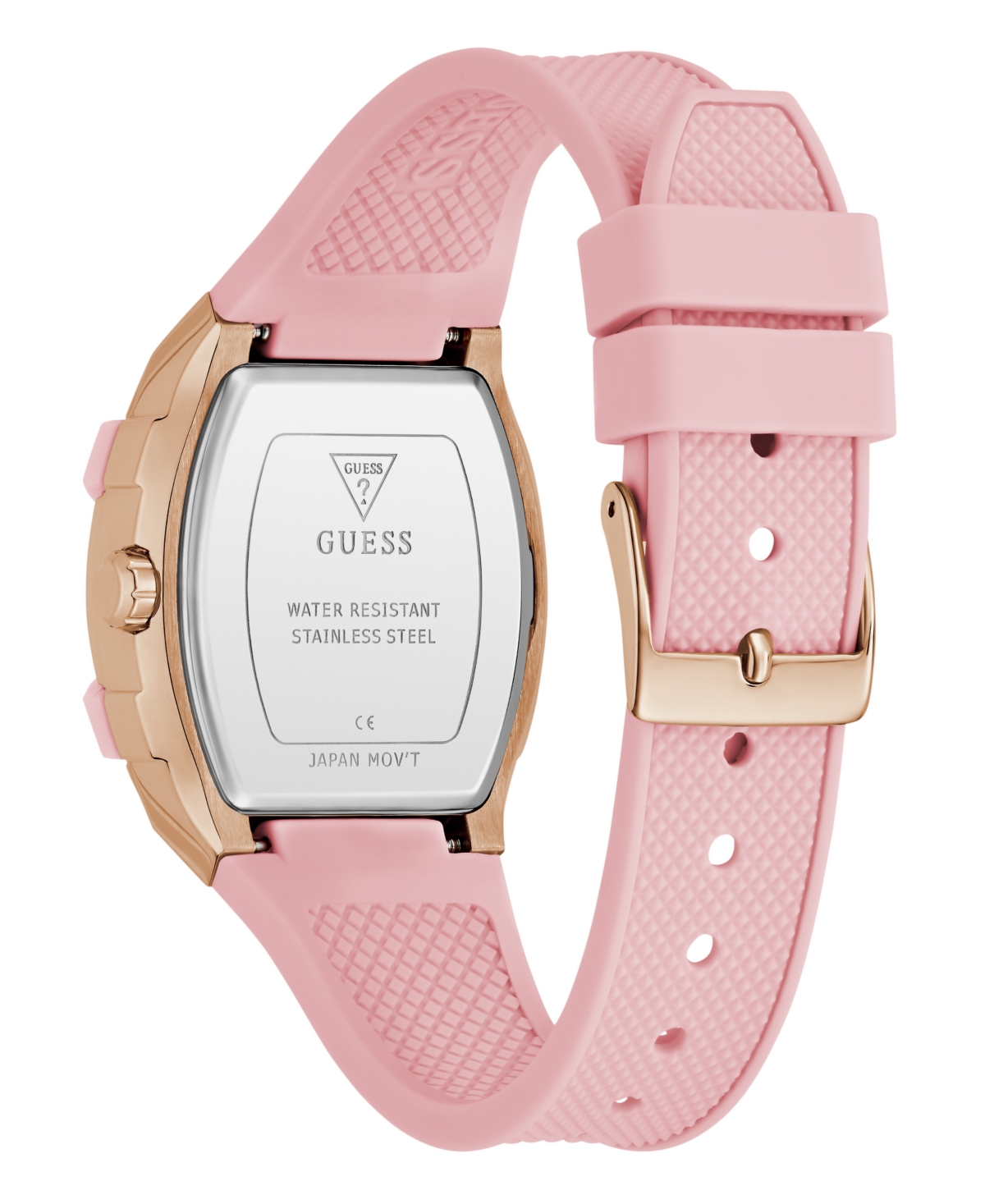 Guess Women's Pink Rose Gold Tone Multi-function Watch, 35mm In Gold