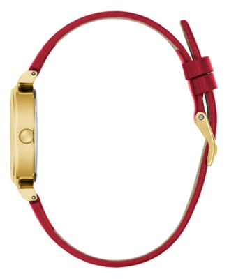 Women's Red Gold Tone Analog Watch, 28mm