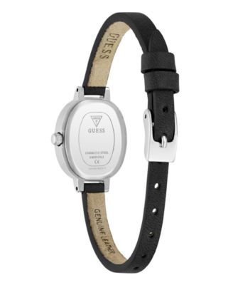 Women's Black Silver Tone Analog Watch, 21mm