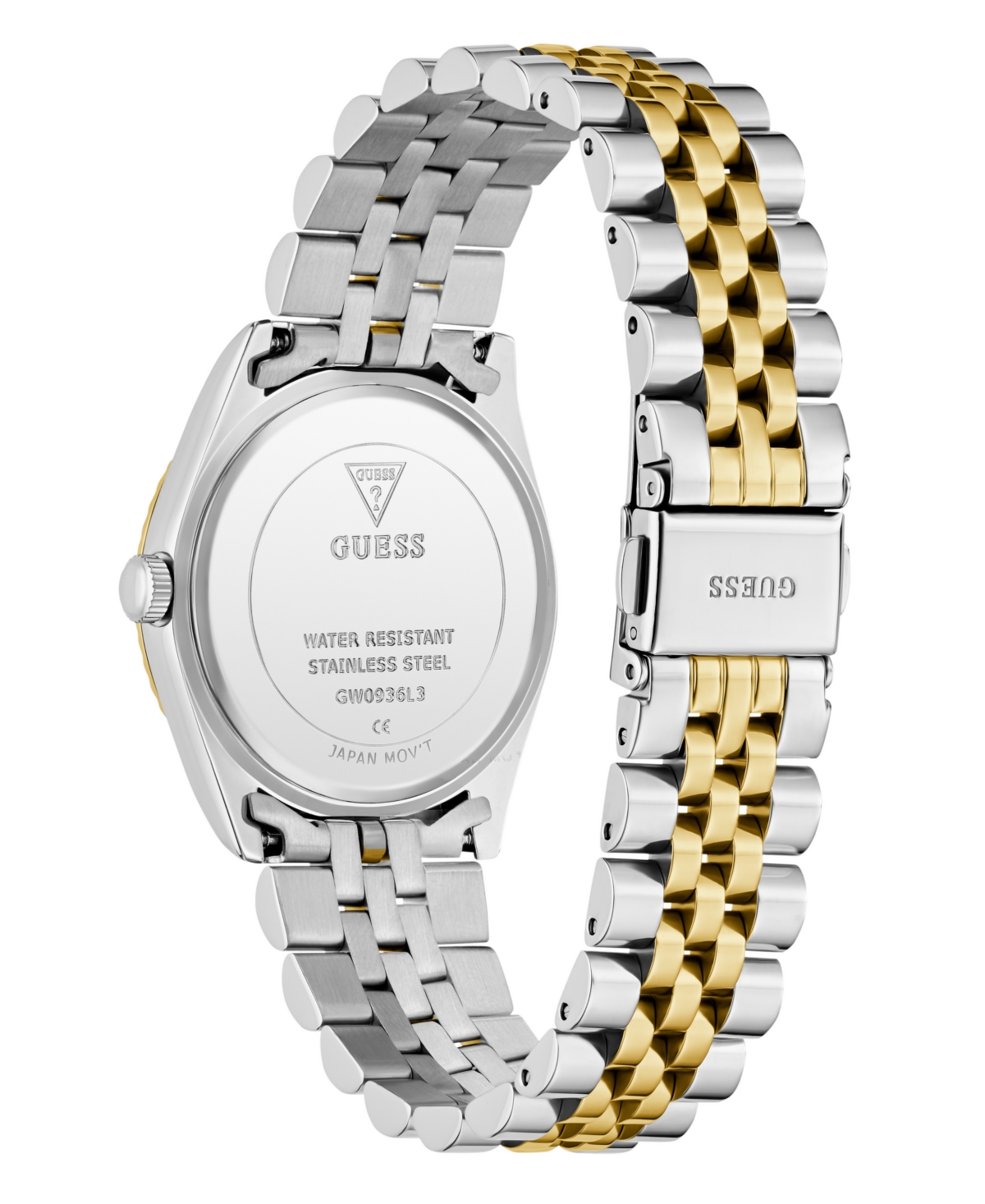 Guess Women's Two-tone Multi-function Date Watch, 34mm In Gold