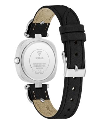 Women's Black Silver Tone Analog Watch, 28mm