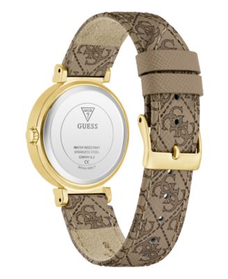 Women's Beige Gold Tone Analog Watch, 32mm