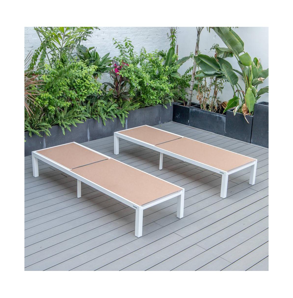 LeisureMod Marlin Patio Chaise Lounge Chair With Aluminum Frame