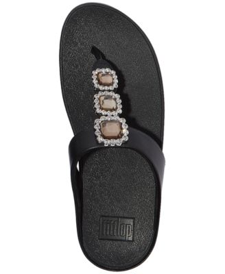 Women's Fino Crystal-Jewel Toe-Post Wedge Sandals