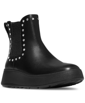 FitFlop - Women's F-Mode Gem-Trim Leather Chelsea Boots