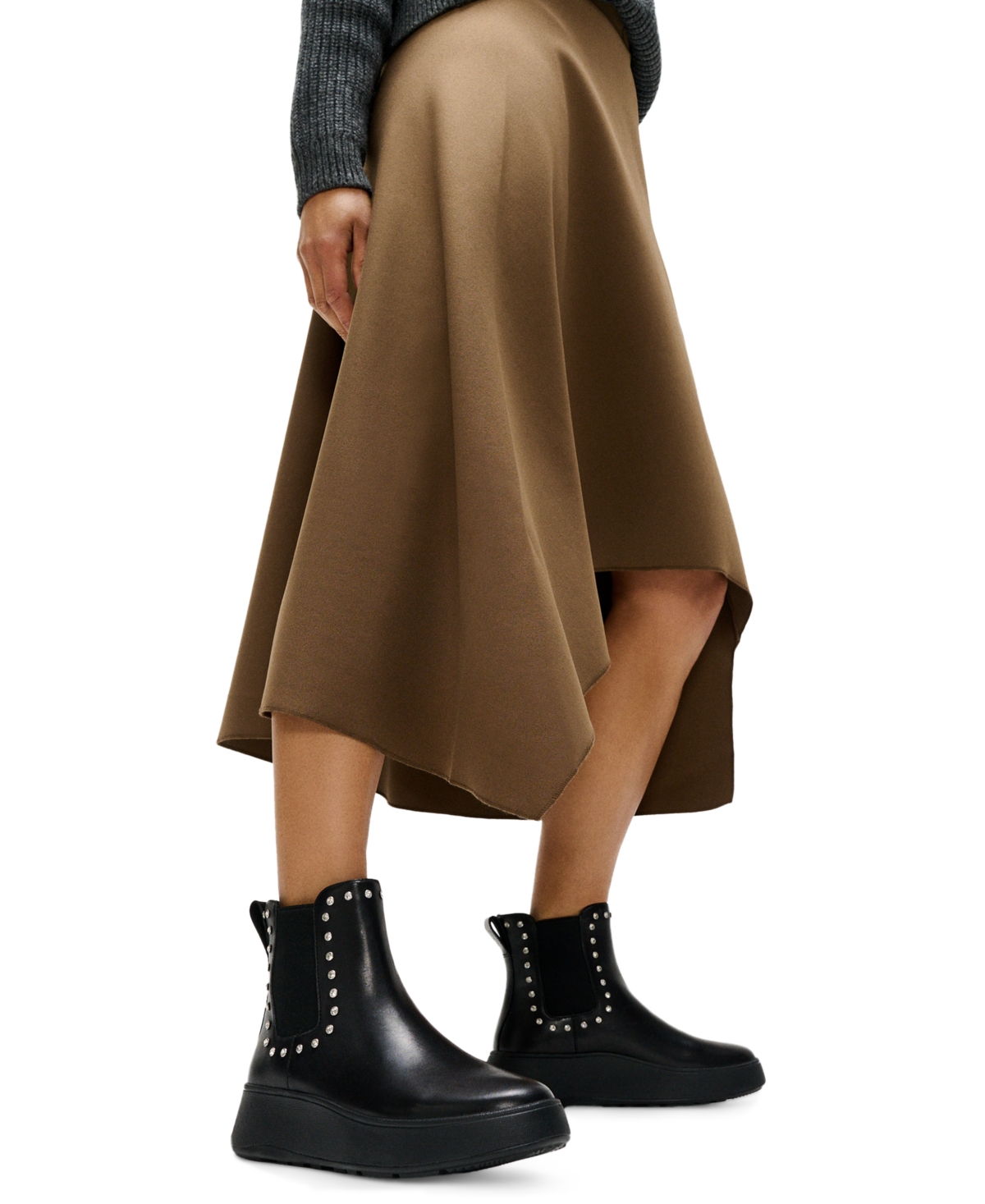 Fitflop Women's F-mode Gem-trim Leather Chelsea Booties In Black