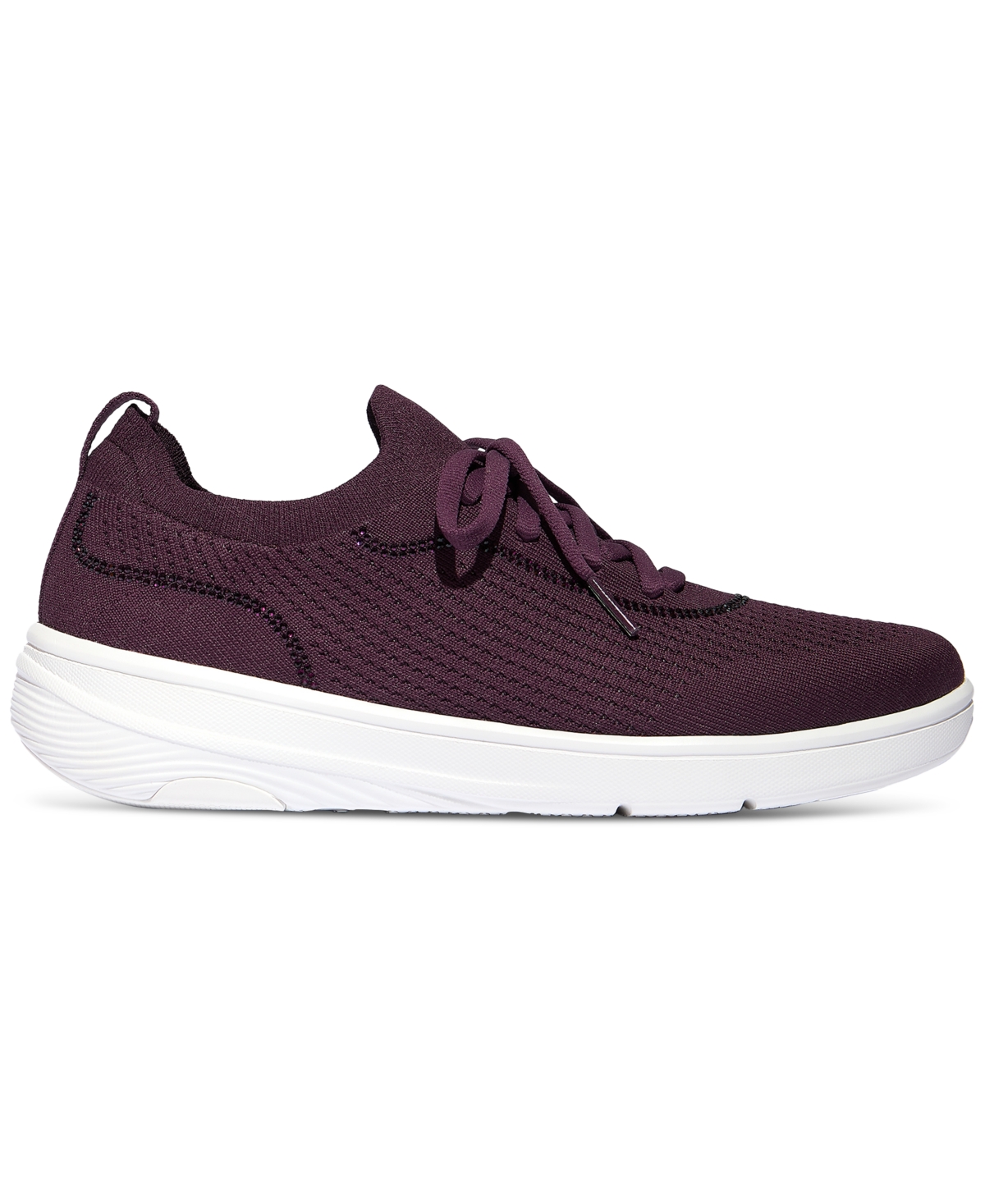 Fitflop Women's Super-q Crystal-trim Knit Laced Up Sneakers In Purple