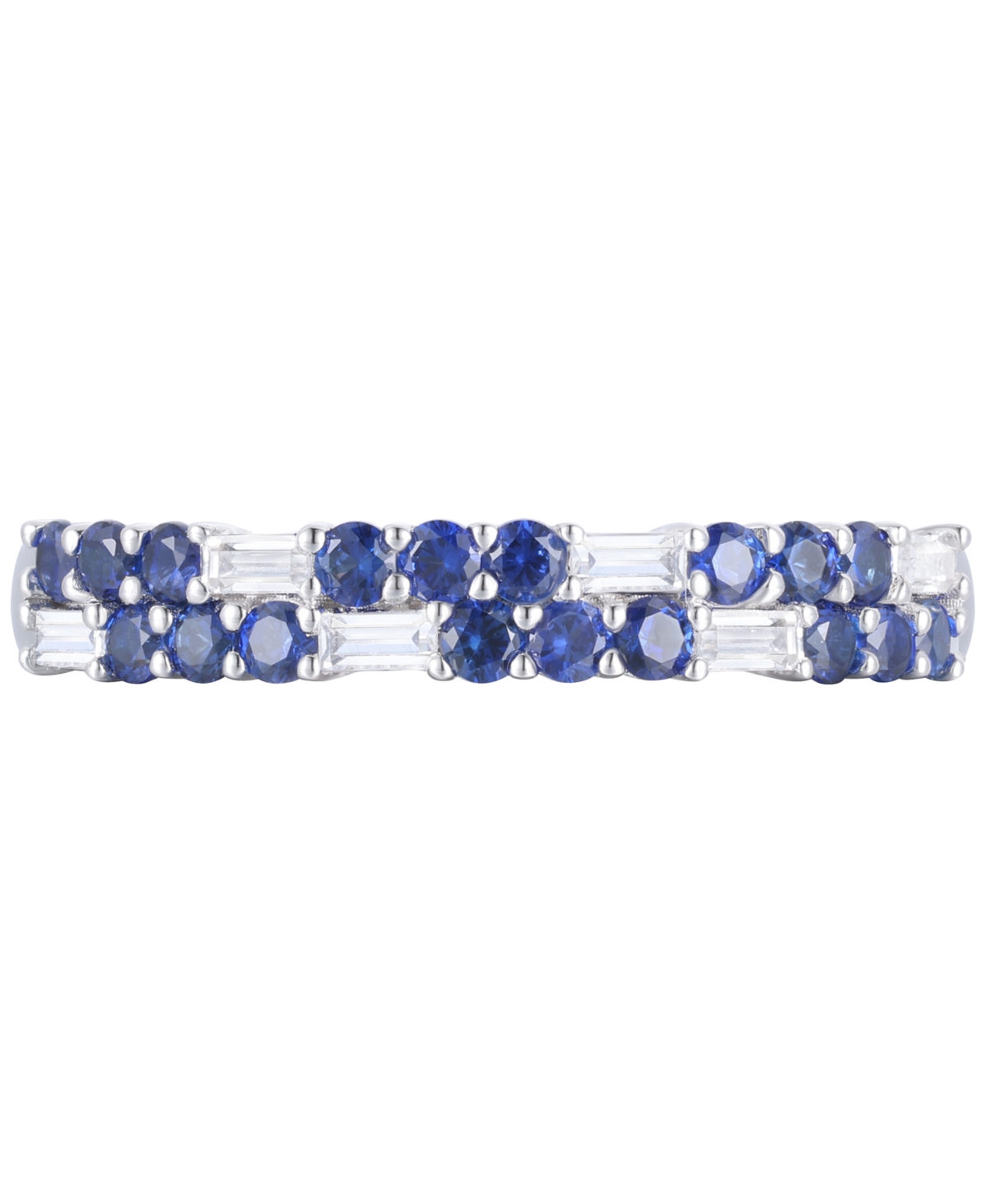 Macy's Created Sapphire, Created White Sapphire & Multi-gemstone Ring In Sterling Silver In Blue