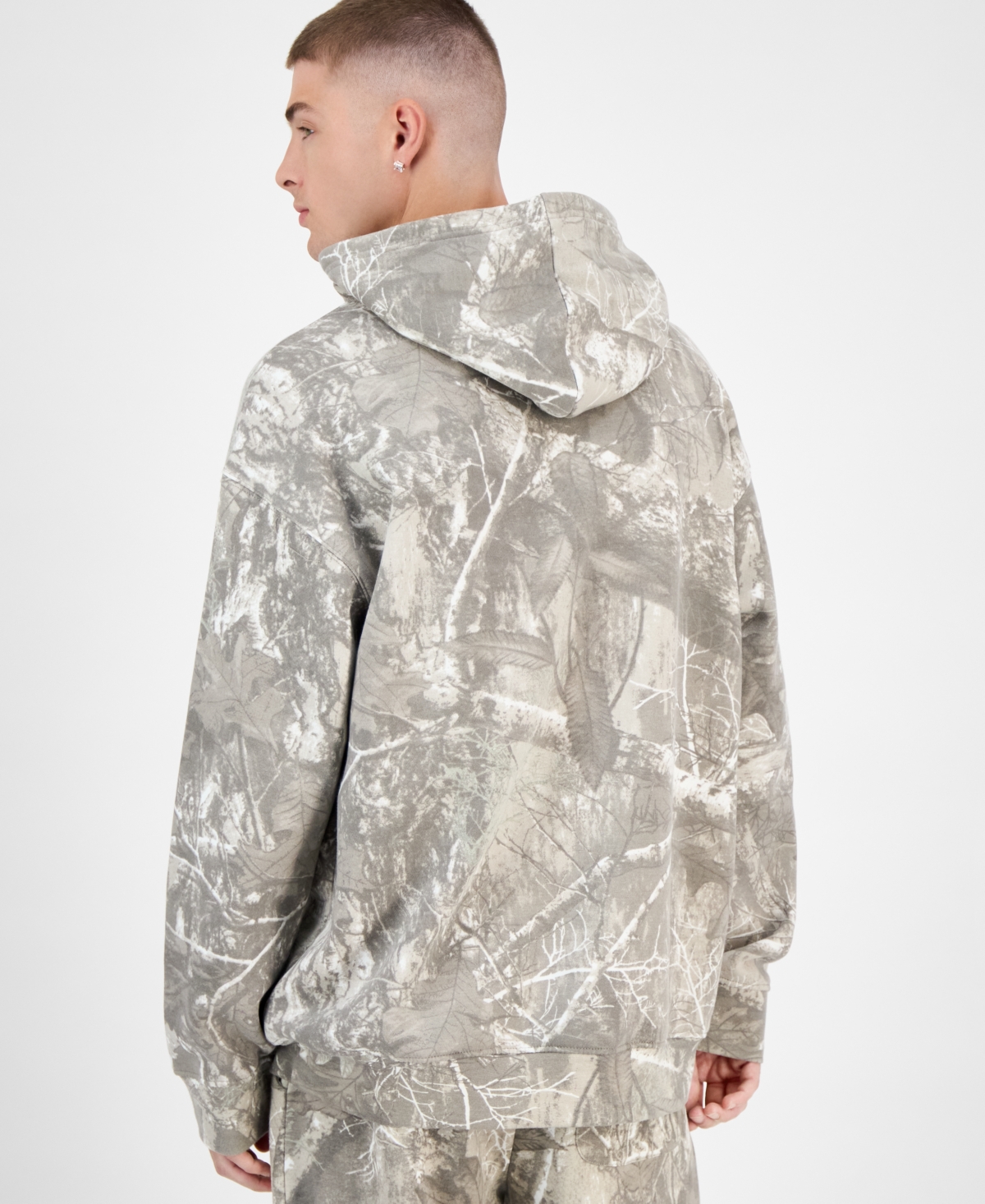 Smileyworld Men's Snowy Camo Leaf Hoodie In Multi