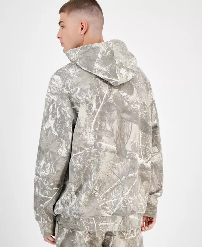 Men's Snowy Camo Leaf Hoodie - thumbnail 4