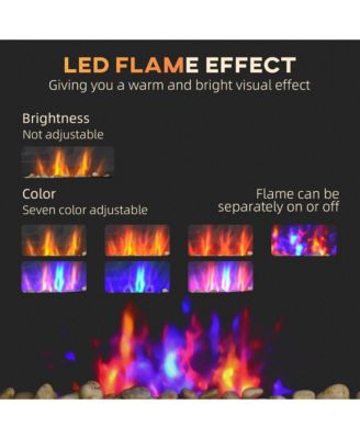 28.5" 1450W Electric Fireplace with 7-Color Flame Effect,