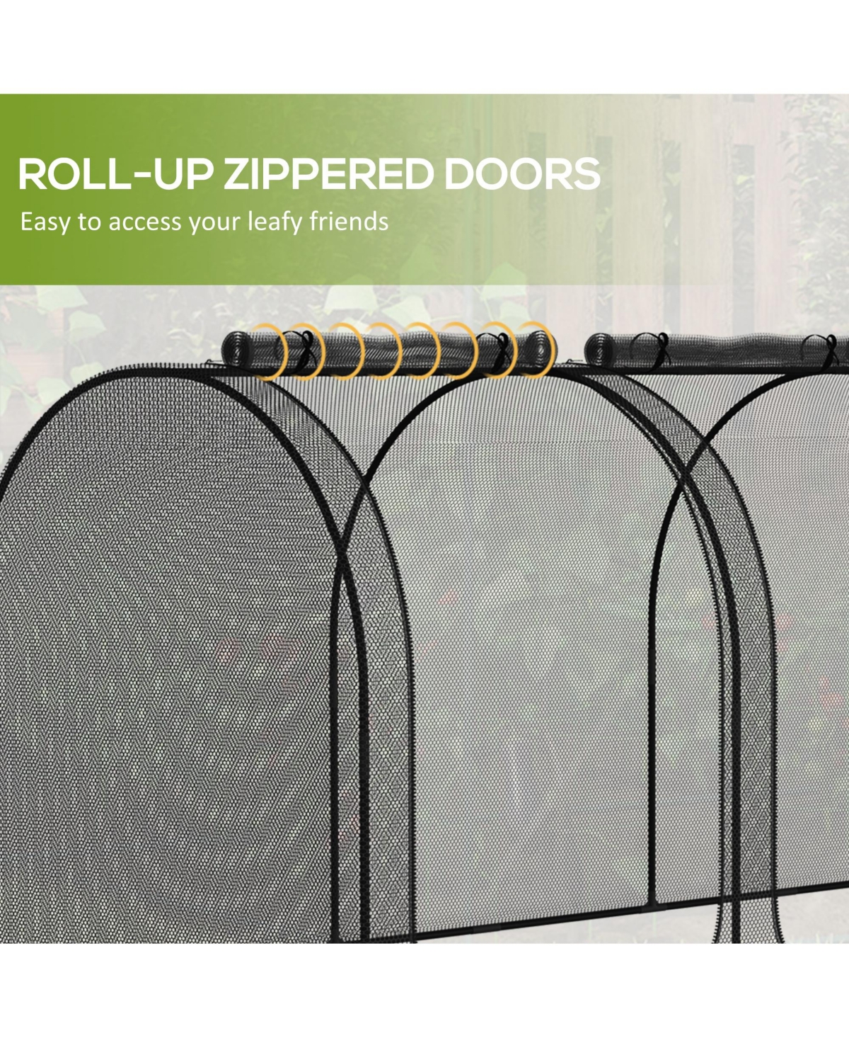 Outsunny 9 x 4ft Crop Cage with Zippe Doors and Storage Bag