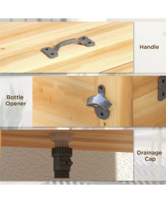 54Qt Wooden Outdoor Beverage Cooler for Patio