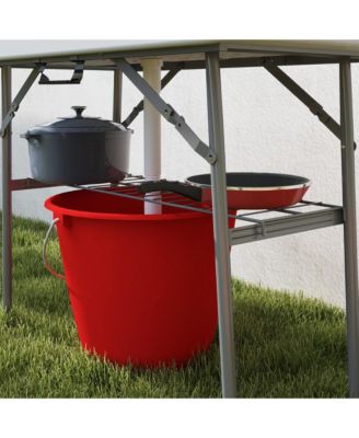 3.4ft Folding Ice Cooler Table with Drain, Party Ice Table,