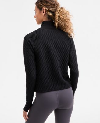 Women's Relaxed Quilted Mock-Neck Sweater