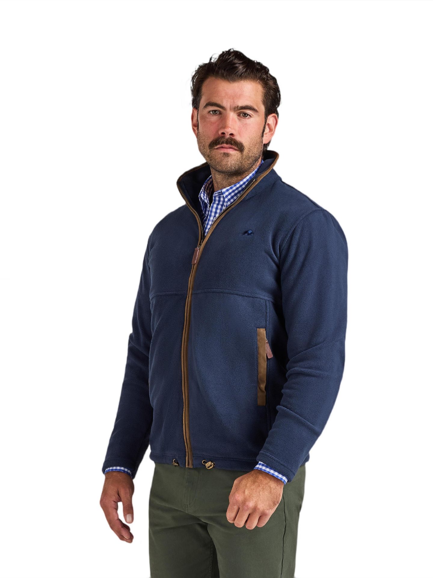 Мужская куртка Raging Bull Fleece Zip Through, цвет: Тёмно-синий — фото 1