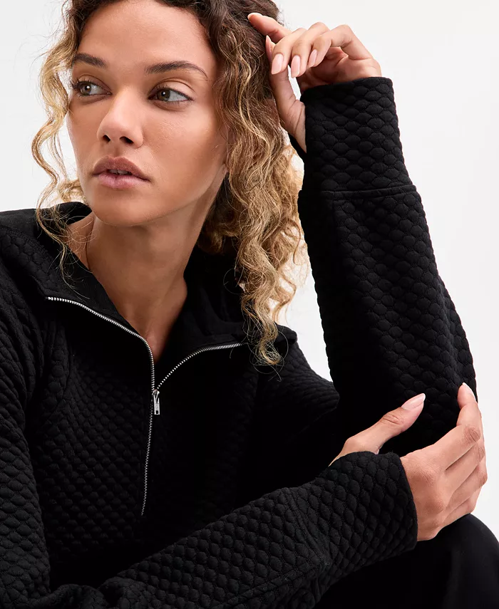 Women's Relaxed Quilted Half-Zip Hoodie - thumbnail 8