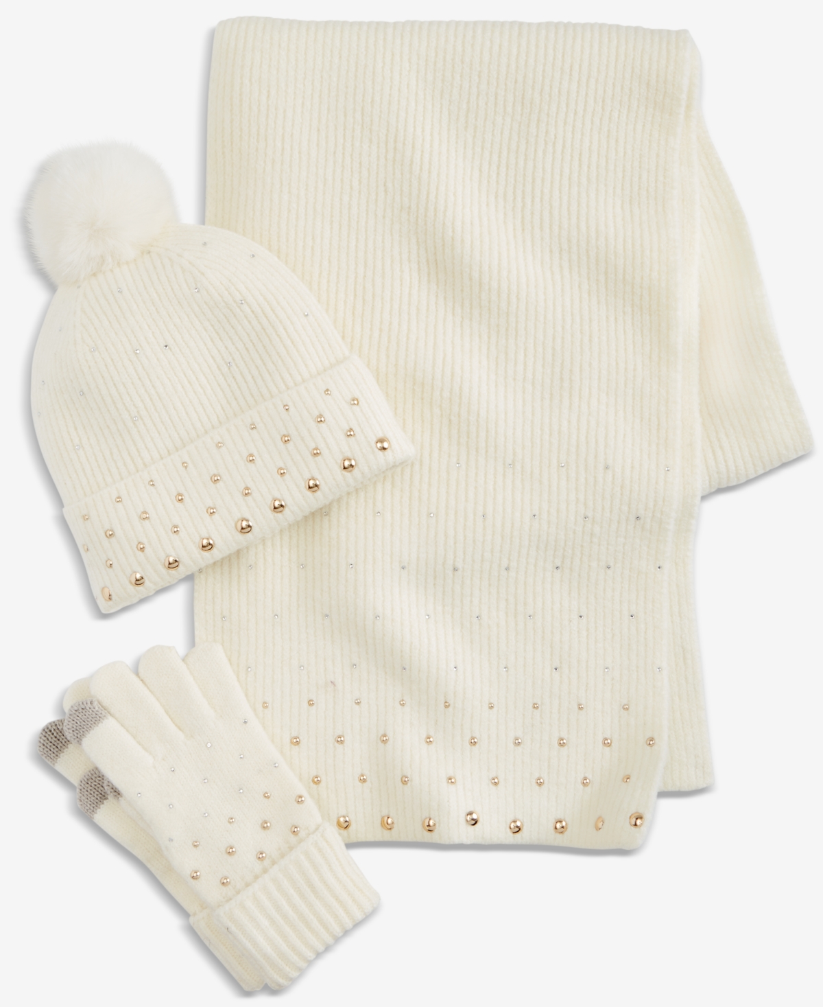 Inc International Concepts Solid Studded Muffler Scarf, Macy's Exclusive In Neutral