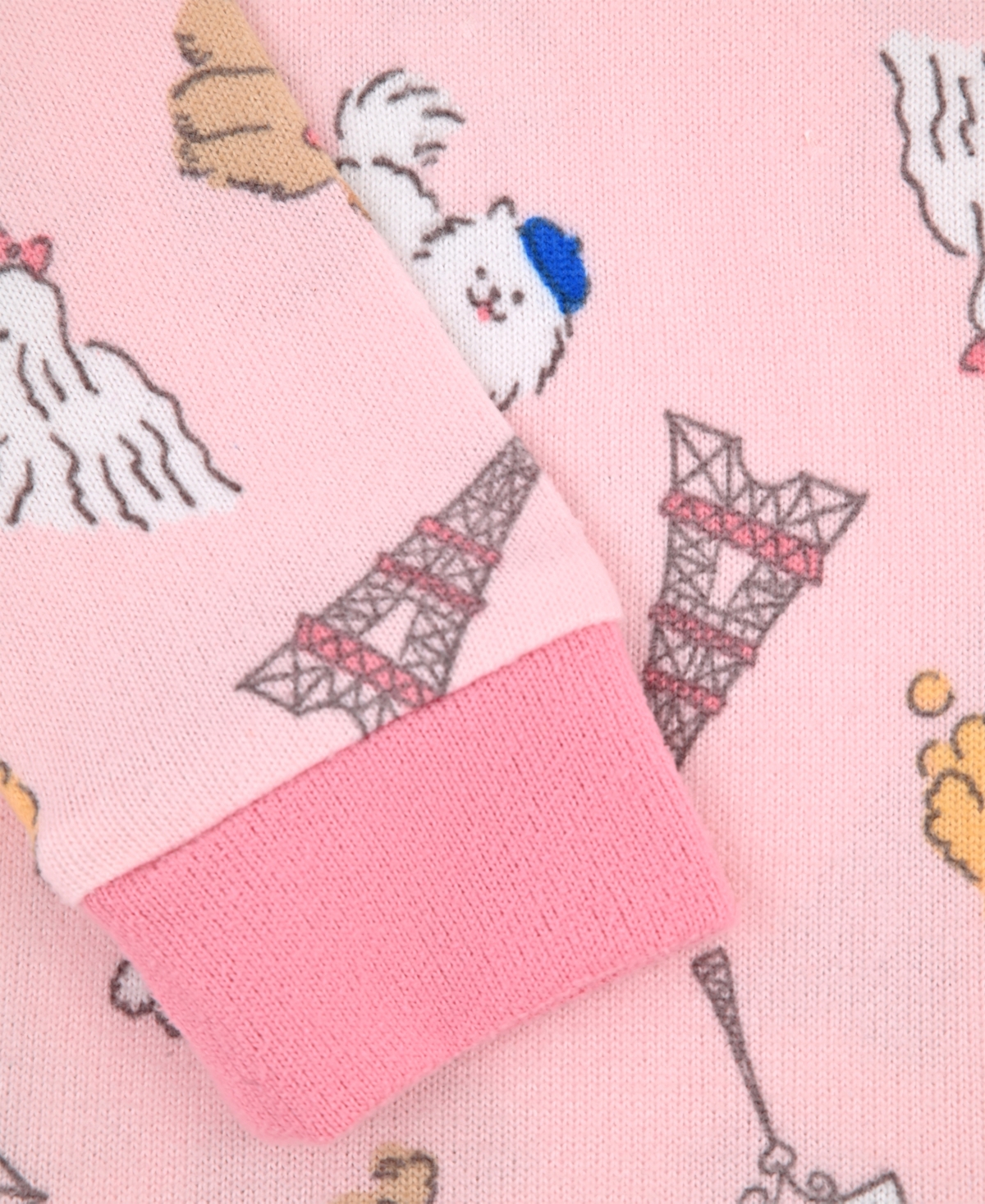 Max & Olivia Baby And Toddler Girls 2-piece Paris Puppies Pajama With Socks Set In Pink
