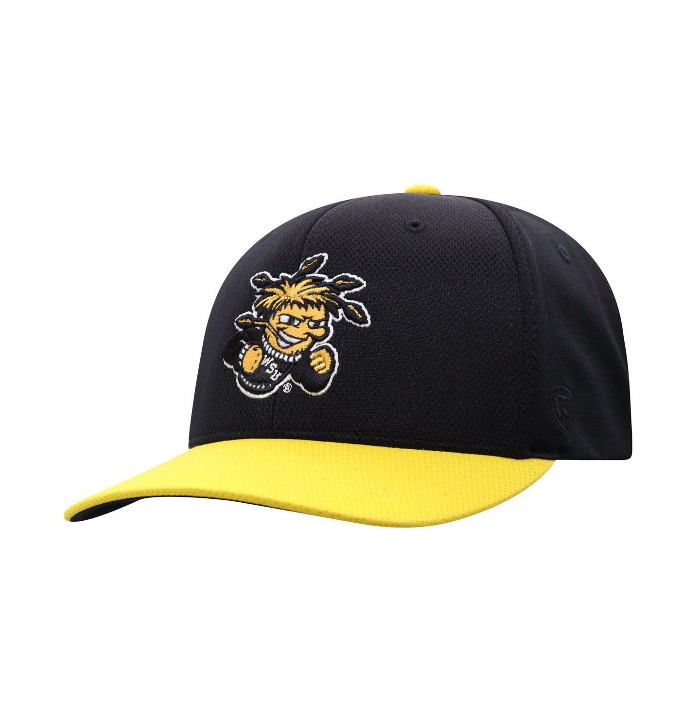 Мужская кепка Top of the World Black/Yellow Wichita State Shockers Reflex Two-Tone Flex Hat — фото 3
