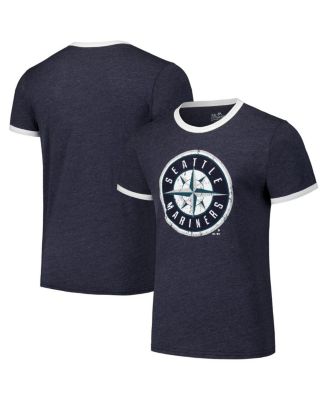Majestic - Men's Navy Seattle Mariners Ringer Tri-Blend T-Shirt