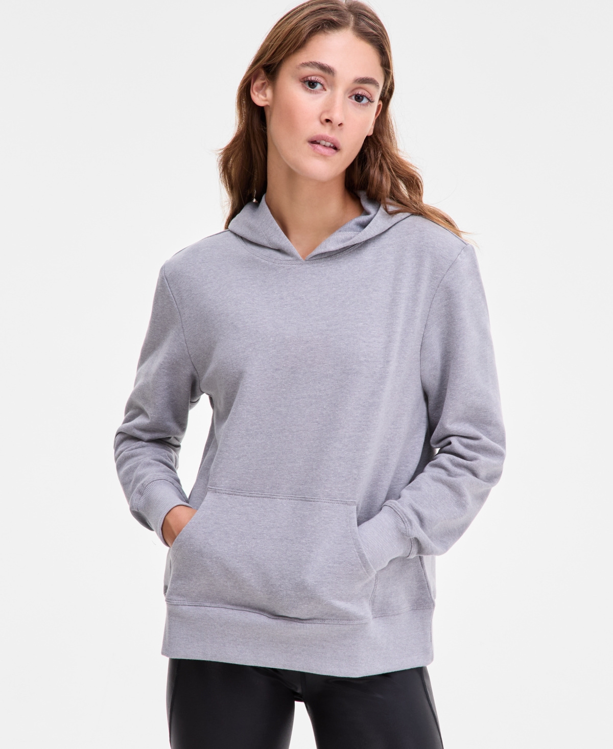 Id Ideology Women's Heathered Fleece Hoodie, Macy's Exclusive