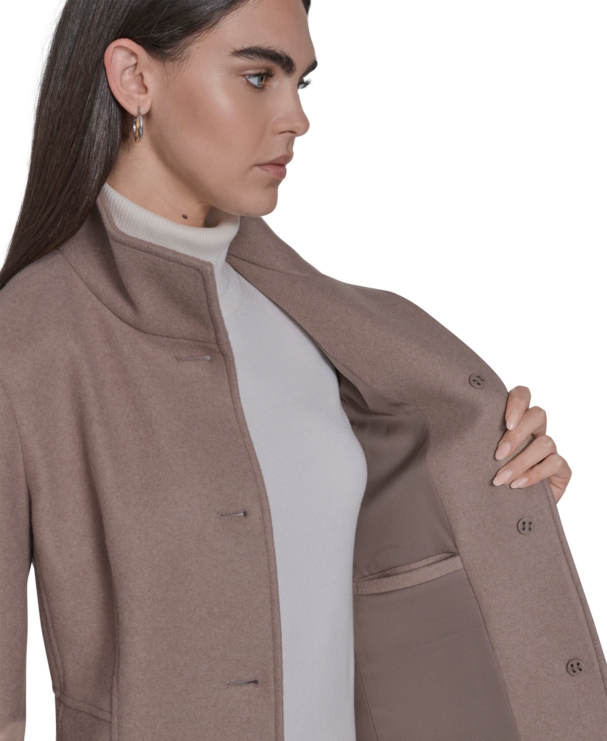 Calvin Klein Women's Walker Coat, Created For Macy's In Brown