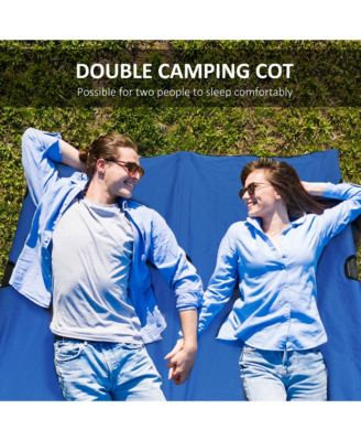 2 Person Folding Camping, Portable Sleeping Cot w/ Carry Bag