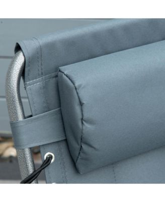 Outdoor Padded Folding Chaise Lounge Chair with Reclining,