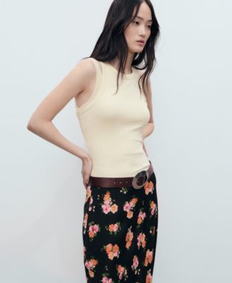 Women's Lace Trim Floral Skirt