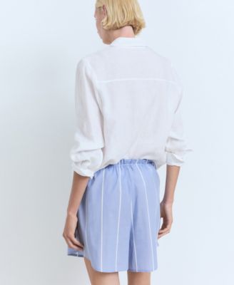 Women's Striped Cotton Shorts