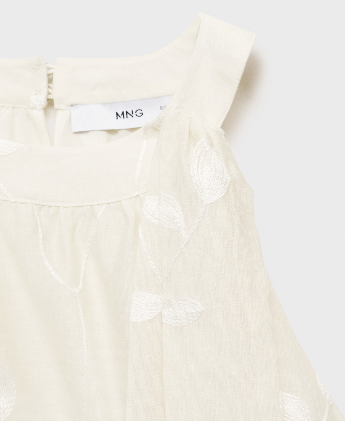 Mango Knot Detail Floral Halter Top In Sand