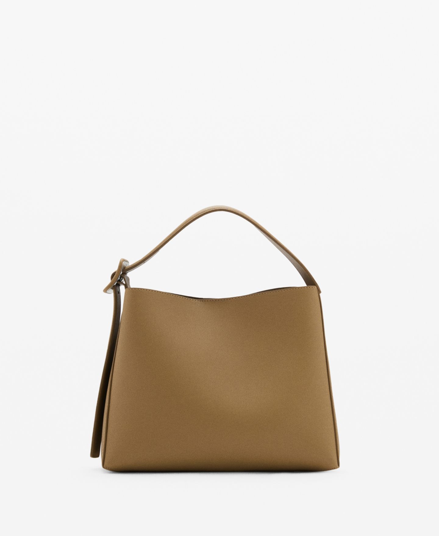 Женская сумка MANGO Buckle Mini Shopper, цвет: Хаки — фото 1