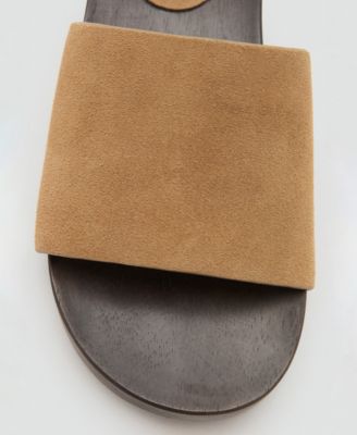 Women's Wood Sole Suede Sandals