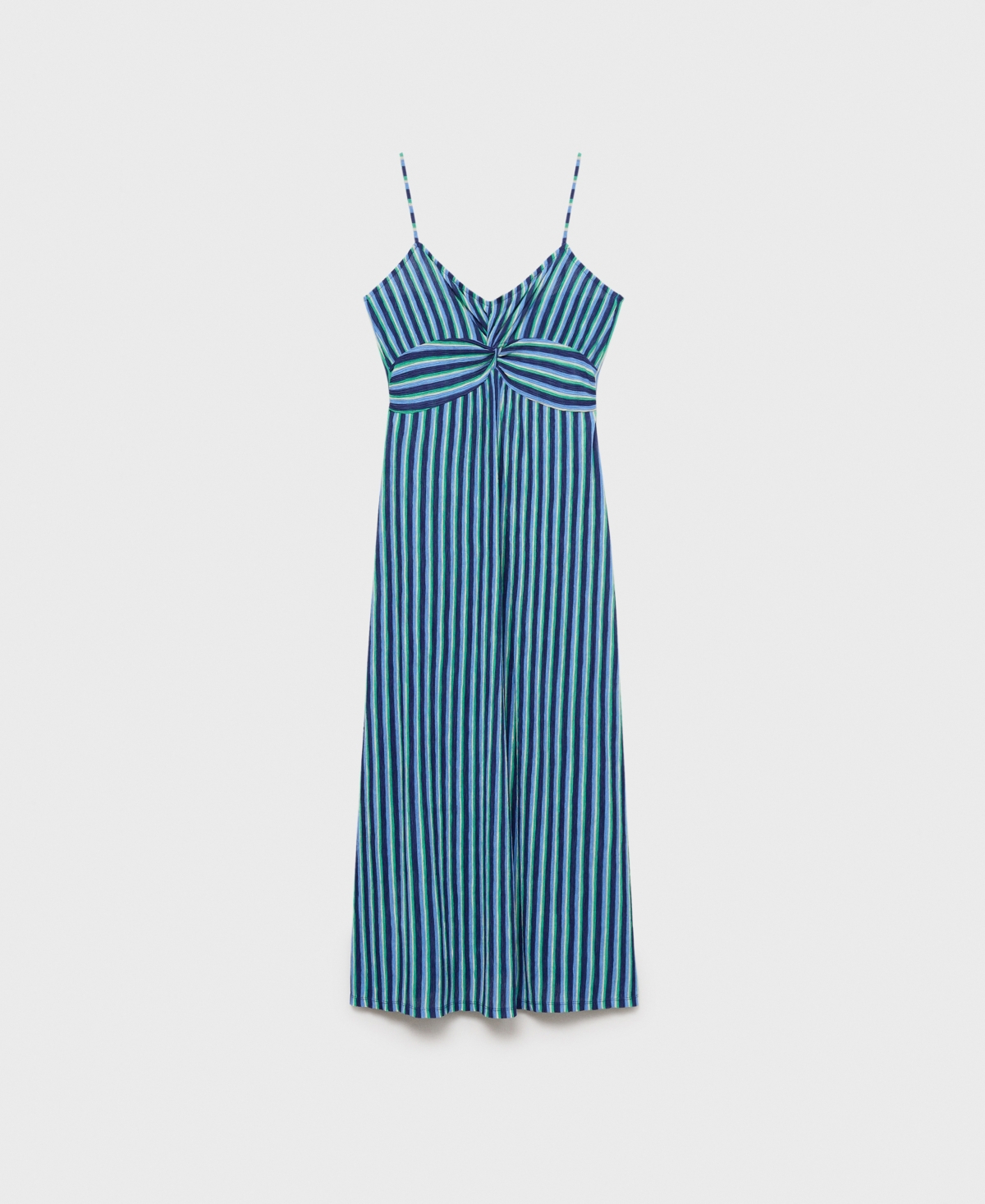Mango Stripe Maxi Dress In Blue