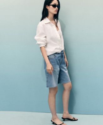 Women's Frayed Hem Denim Shorts