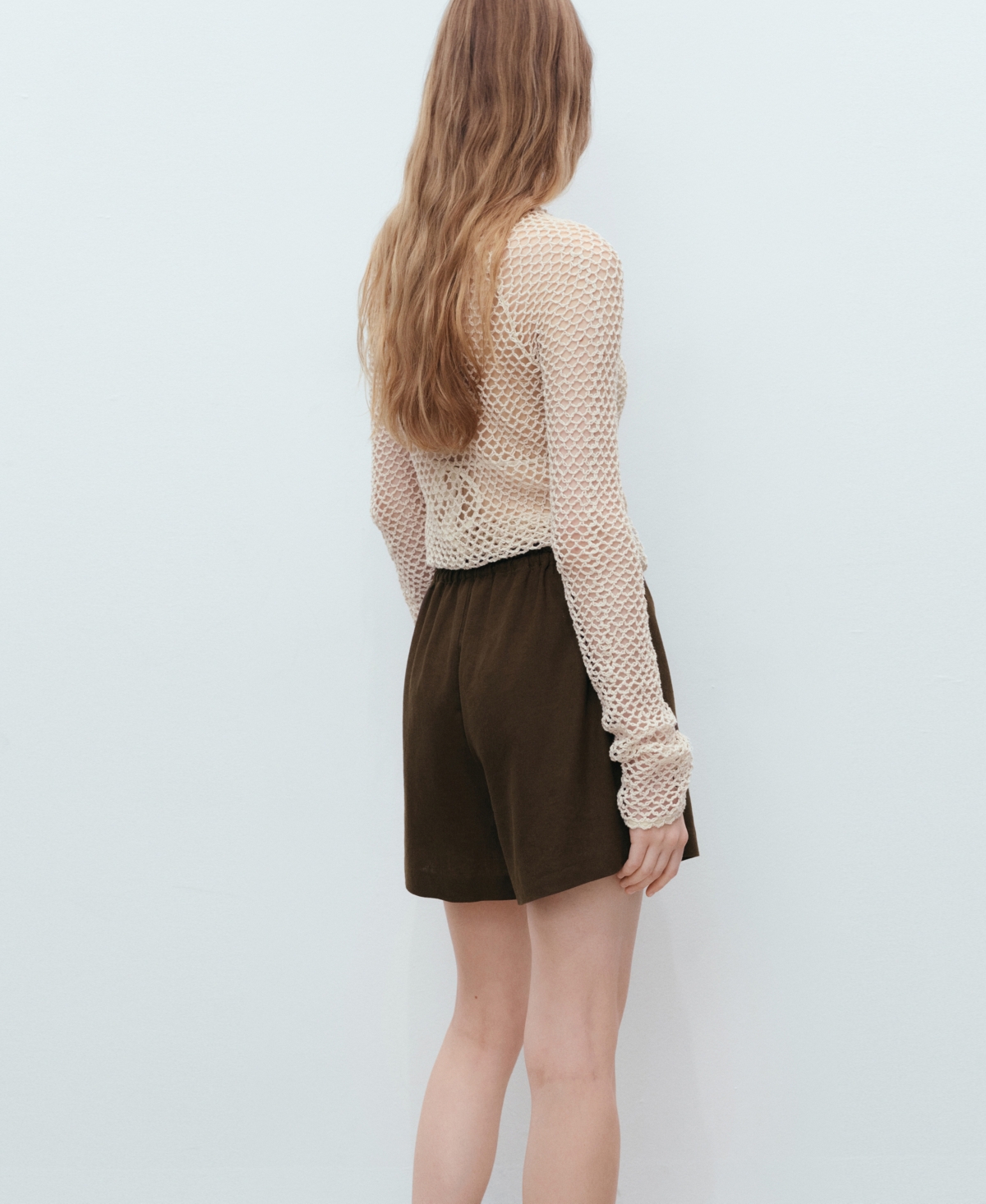 Mango Linen Shorts With Drawstring Khaki In Brown