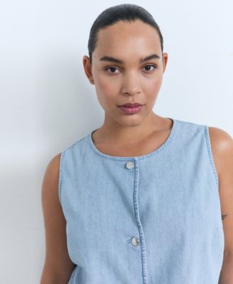 Women's Buttoned Denim Gilet