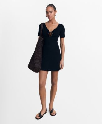 Women's Bow Neckline Knitted Dress
