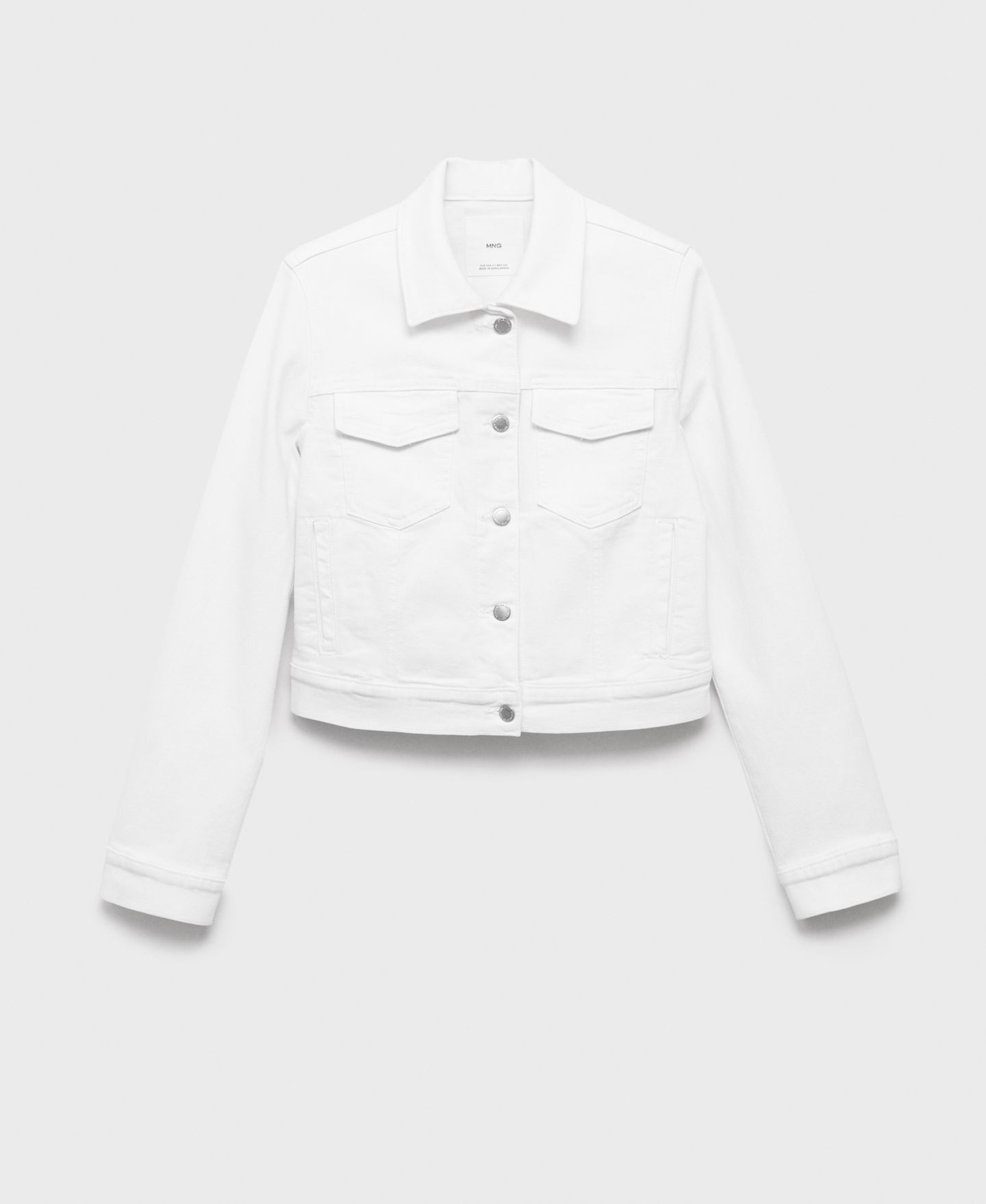 Женская куртка MANGO Pockets Denim Jacket, цвет: Белый — фото 7