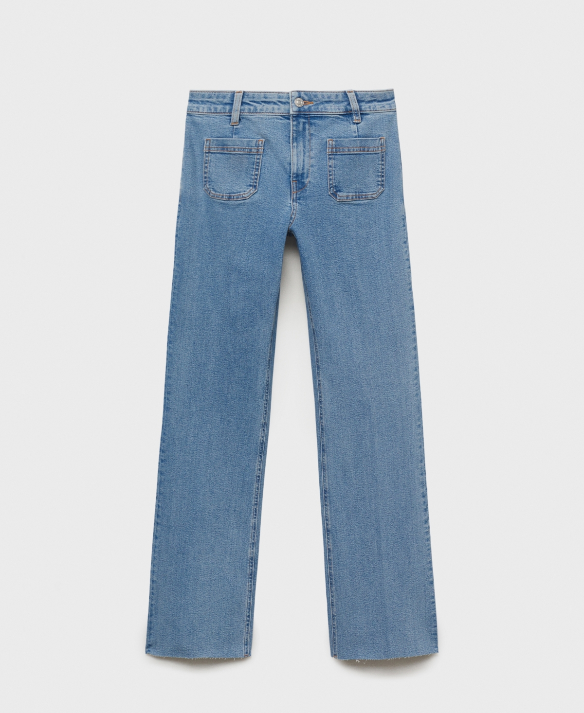 Mango High-rise Wideleg Jeans In Blue