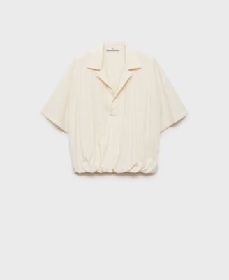 MANGO - Women's Crop Puffed Shirt