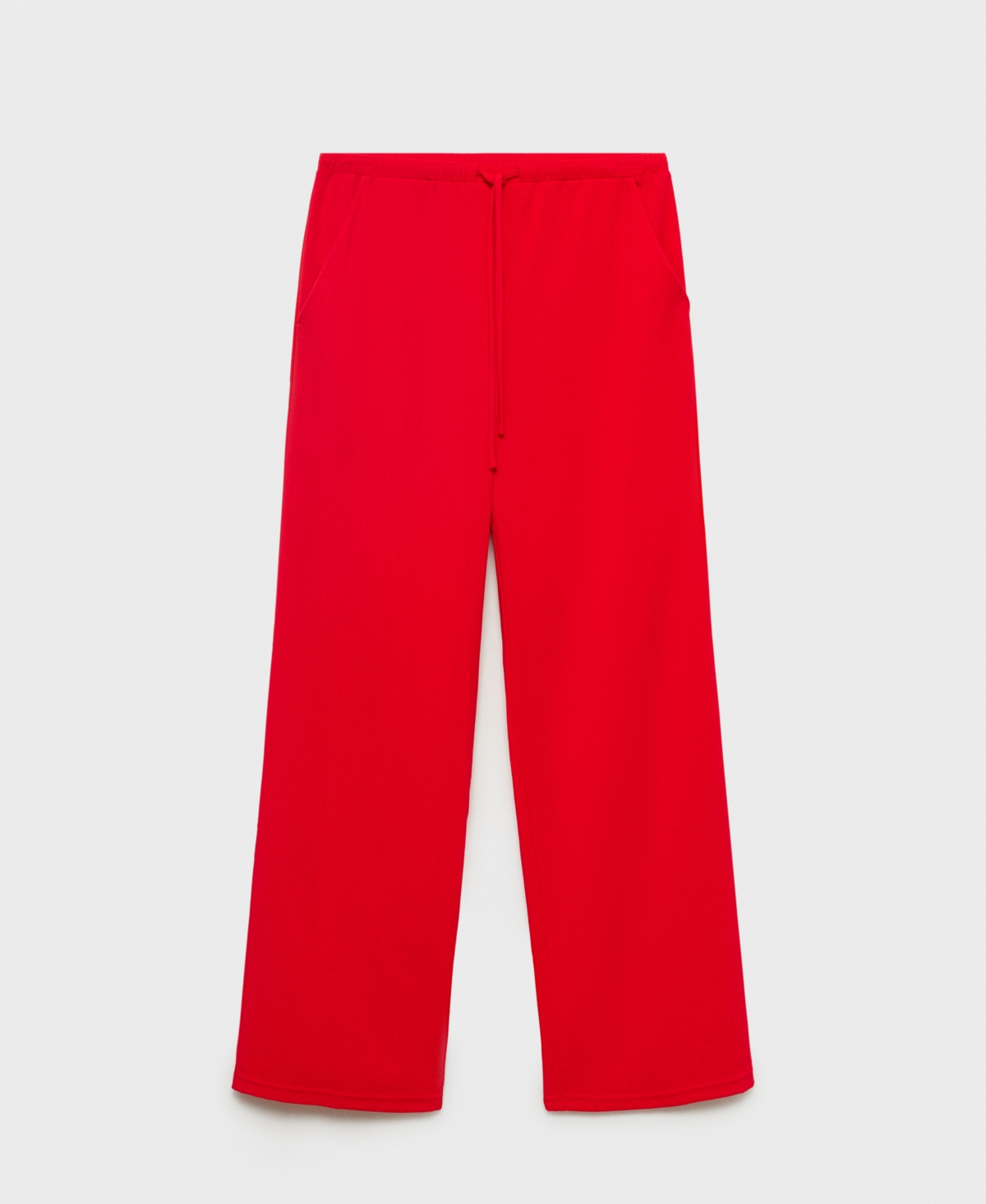 Women's Drawstring Straight Pants - Black